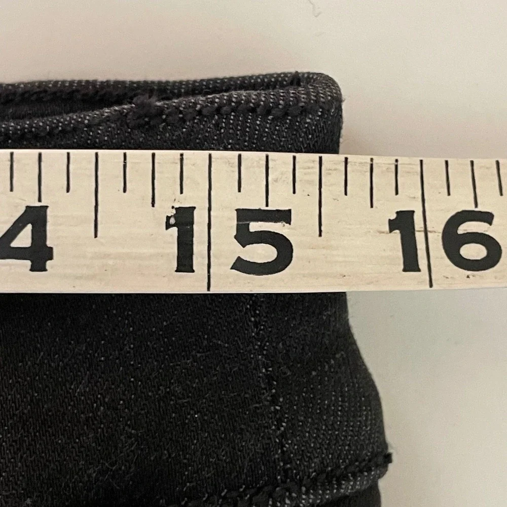 Spanx Black Distressed Skinny Jeans Pull On High Waist Frayed Hem Womens XL TG‎